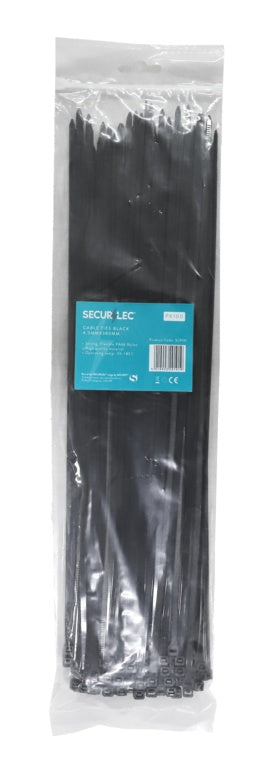 Securlec Cable Ties 4.5mm x 380mm - Black