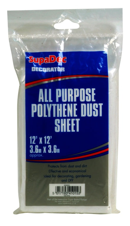 SupaDec All Purpose Polythene Dust Sheets 12' x 12'