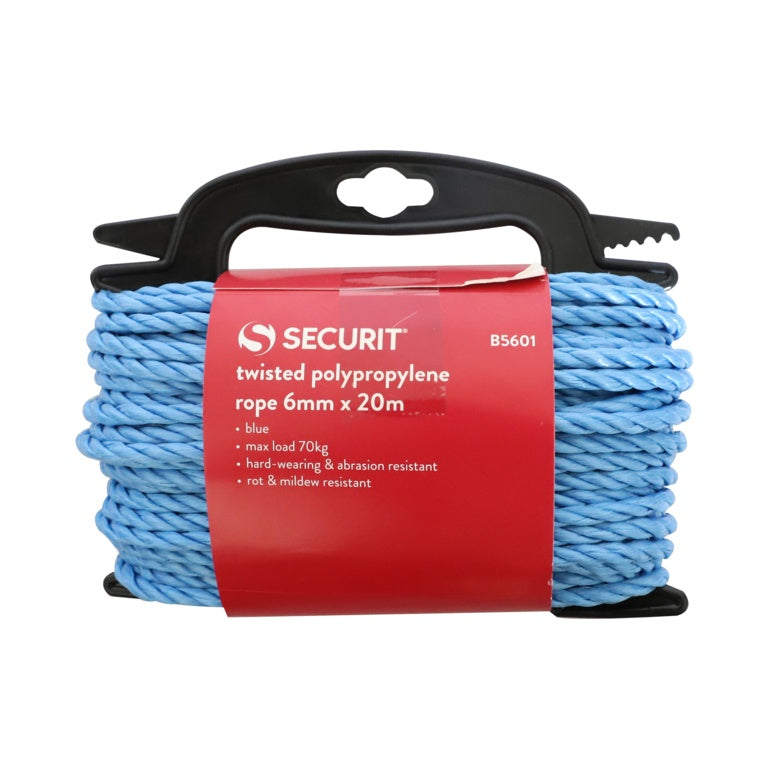 Securit Twisted Polypropylene Rope Blue 6mm x 20m