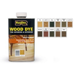Rustins Interior & Exterior Wood Dye 250ml colour variations