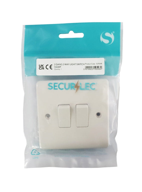 Securlec 2 Gang 2 Way Light Switch