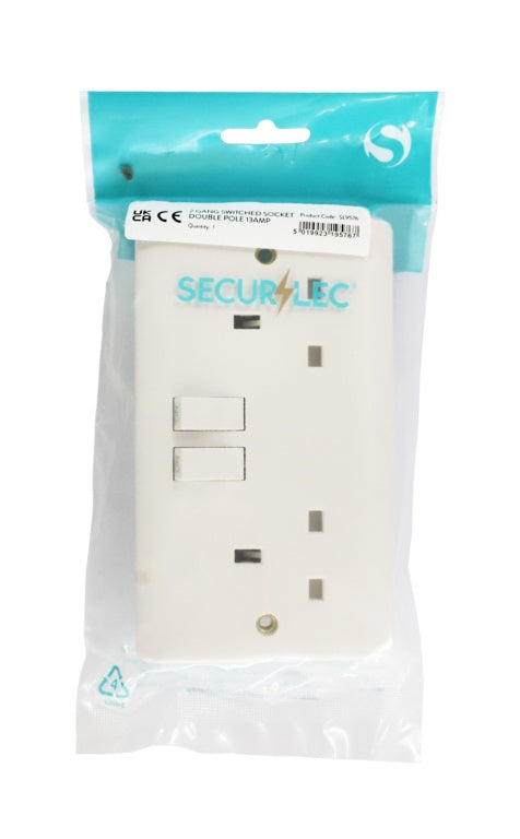 Securlec 2 Gang Switched Socket Double Pole