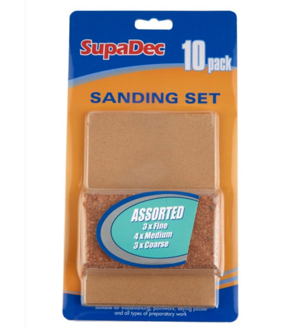 SupaDec Sanding Block & 10 Sanding Sheets